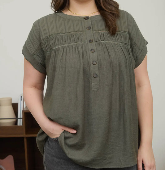 Forest Flow Button Top